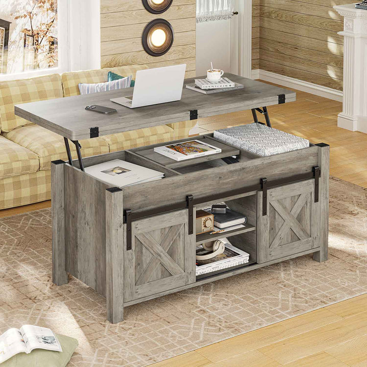 SEDETA | 40 Inch 4 in 1 Multi-Function Lift Top Coffee Table with Hidden Compartment and Storage