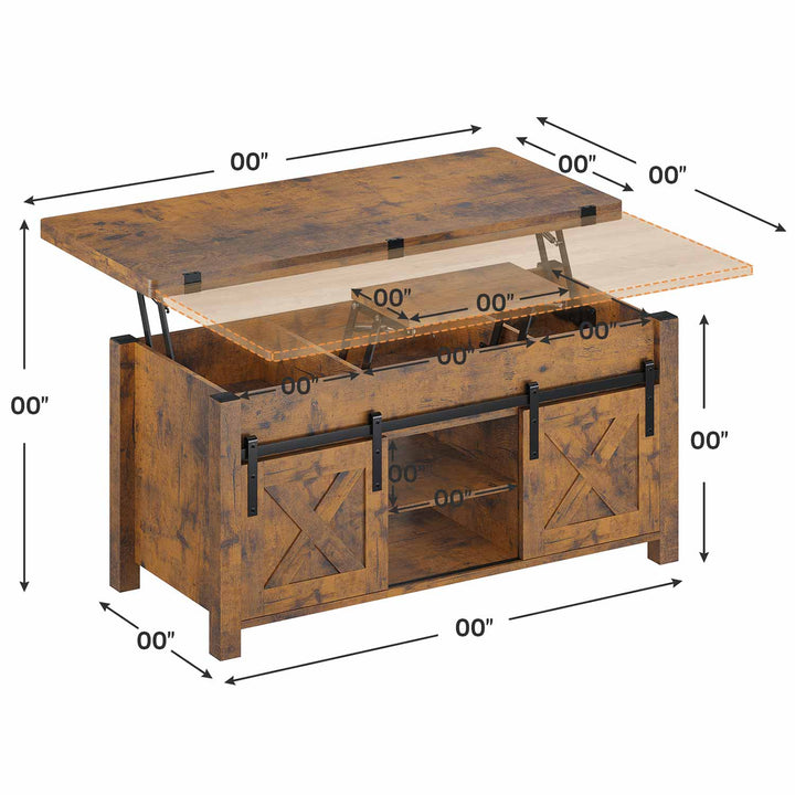 SEDETA | 40 Inch 4 in 1 Multi-Function Lift Top Coffee Table with Hidden Compartment and Storage