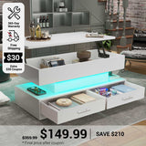 SEDETA 40 Inch Lift Top Coffee Table with Led Lights Storage for Living Room