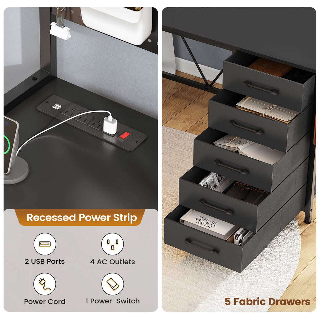 SEDETA 62 Inch L Shaped Gaming Desk Computer Desk