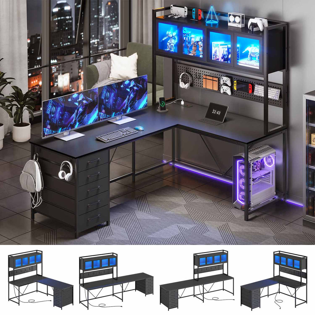 SEDETA 62 Inch L Shaped Gaming Desk Computer Desk