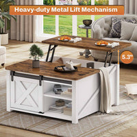 SEDETA | 31.5 Inch Lift Top Square Coffee Table Farmhouse with Storage for Living Room