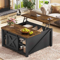 SEDETA | 31.5 Inch Lift Top Square Coffee Table Farmhouse with Storage for Living Room