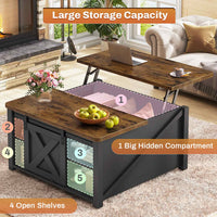 SEDETA 31.5 Inch Lift Top Square Coffee Table with Storage for Living Room