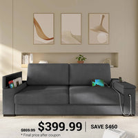 SEDETA 85 Inch Modern Removable Sofas with Extra Deep Seats Storage and 2 USB Charging Ports