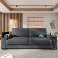 SEDETA 85 Inch Modern Removable Sofas with Extra Deep Seats Storage and 2 USB Charging Ports