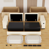 SEDETA 85 Inch Modern Removable Sofas with Extra Deep Seats Storage and 2 USB Charging Ports