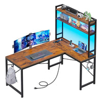 SEDETA 45.3 Inch L Shaped Gaming Desk with Hutch Reversible Home Office Desk