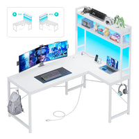 SEDETA 45.3 Inch L Shaped Gaming Desk with Hutch Reversible Home Office Desk