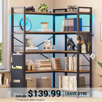 SEDETA 5 Tier Corner Bookshelf Modern Corner Bookcase for Home Office