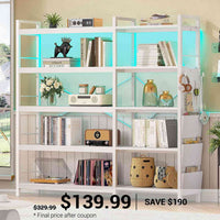 SEDETA 5 Tier Corner Bookshelf Modern Corner Bookcase for Home Office