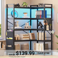 SEDETA 5 Tier Corner Bookshelf Modern Corner Bookcase for Home Office