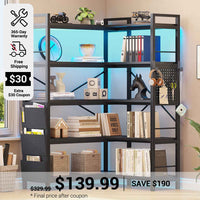 SEDETA 5 Tier Corner Bookshelf Modern Corner Bookcase for Home Office