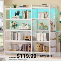 SEDETA | 5 Tier Convertible Corner Bookshelf with Storage Bag and Pegboard for Home Office