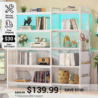 SEDETA 5 Tier Corner Bookshelf Modern Corner Bookcase for Home Office