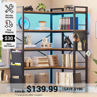 SEDETA 5 Tier Corner Bookshelf Modern Corner Bookcase for Home Office