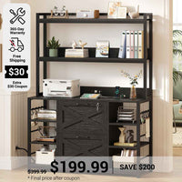 SEDETA File Cabinet with Open Storage Shelf for Home Office