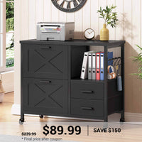 SEDETA | 31.5 Inch Farmhouse Filing Cabinet with 4 Drawers and Storage for Home Office