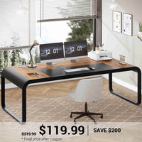 SEDETA | 70.8 Inch Executive Office Desk Modern Computer Desk Workstation with Cable Management