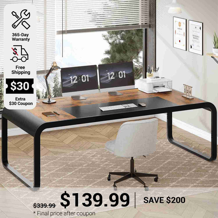 SEDETA 70.8 Inch Executive Computer Desk Modern Laptop Desk Study Writing Table for Home Office