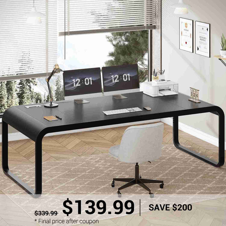 SEDETA 70.8 Inch Executive Computer Desk Modern Laptop Desk Study Writing Table for Home Office