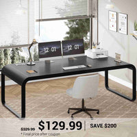 SEDETA 63 Inch Executive Computer Desk with Cable Management for Home Office