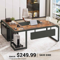 SEDETA 63 Inch L Shaped Executive Desk Computer Desk Spacious Tabletop with Storage Drawers