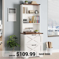 SEDETA | 2 Drawer Wood Filing Cabinet with Lock and Hanging File Folders for Home Office